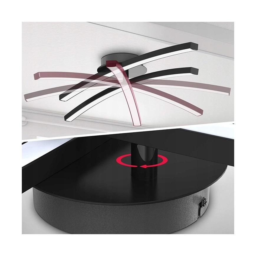 LED stropna svetilka 2xLED/6W/230V 3000K črna