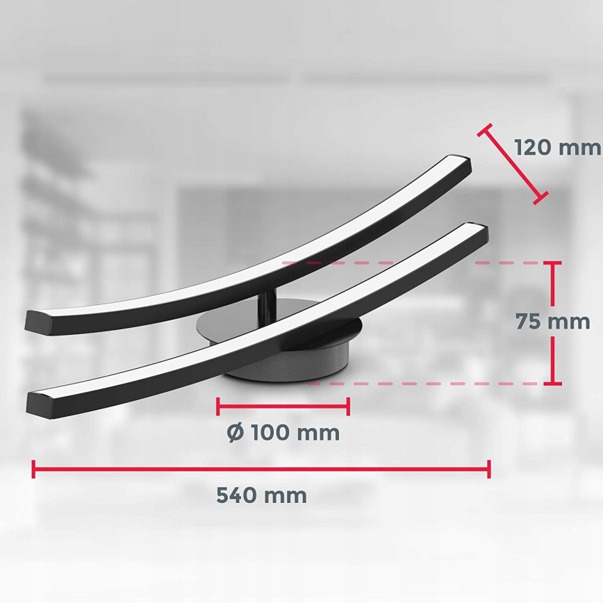 LED stropna svetilka 2xLED/6W/230V 3000K črna