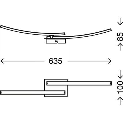 LED stropna svetilka 2xLED/6W/230V 3000K matni krom