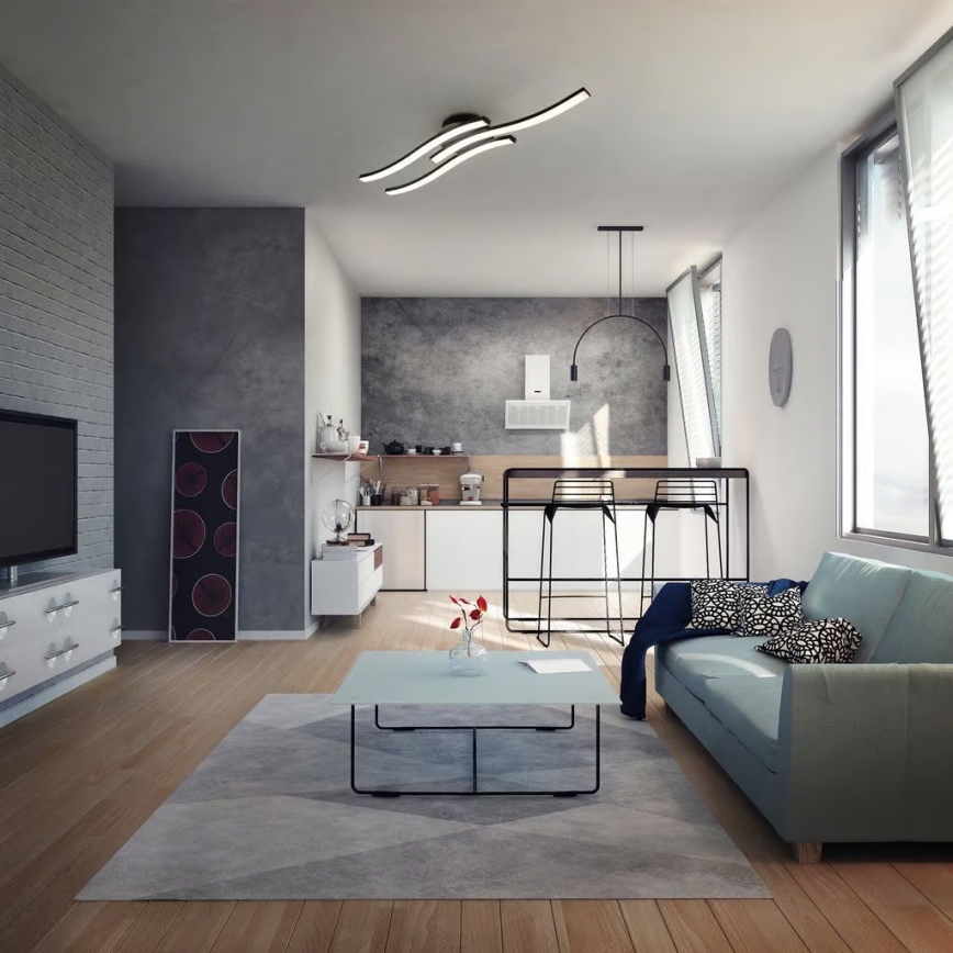 LED stropna svetilka 3xLED/6W/230V 2700K črna