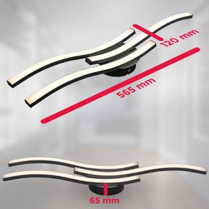 LED stropna svetilka 3xLED/6W/230V 2700K črna