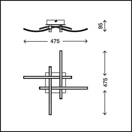 LED stropna svetilka 4xLED/2,6W/230V 3000K matni krom