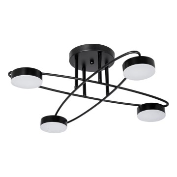LED Stropna svetilka 4xLED/7W/230V 3000-6000K premer 60 cm črna