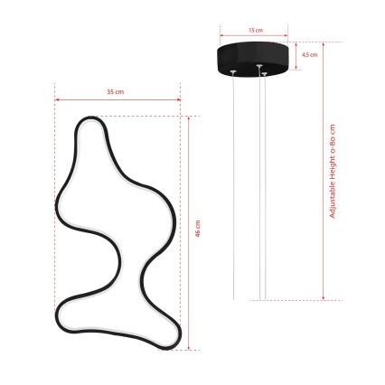LED Stropna svetilka ARTISAN LED/36W/230V 4000K Črna