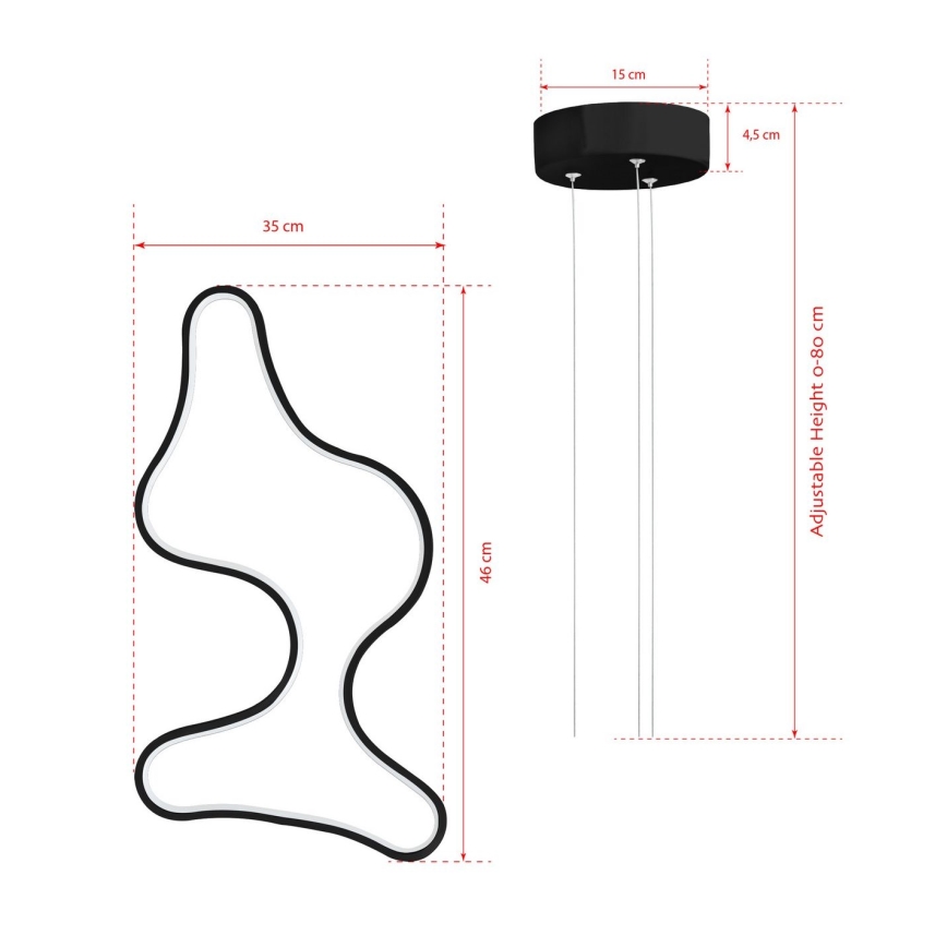 LED Stropna svetilka ARTISAN LED/36W/230V 4000K Črna