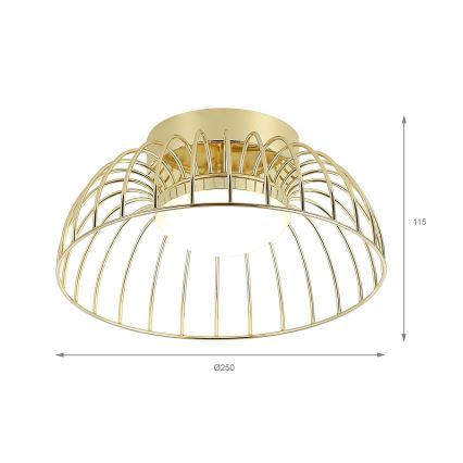 LED stropna svetilka BETSY LED/12W/230V premer 25 cm zlata