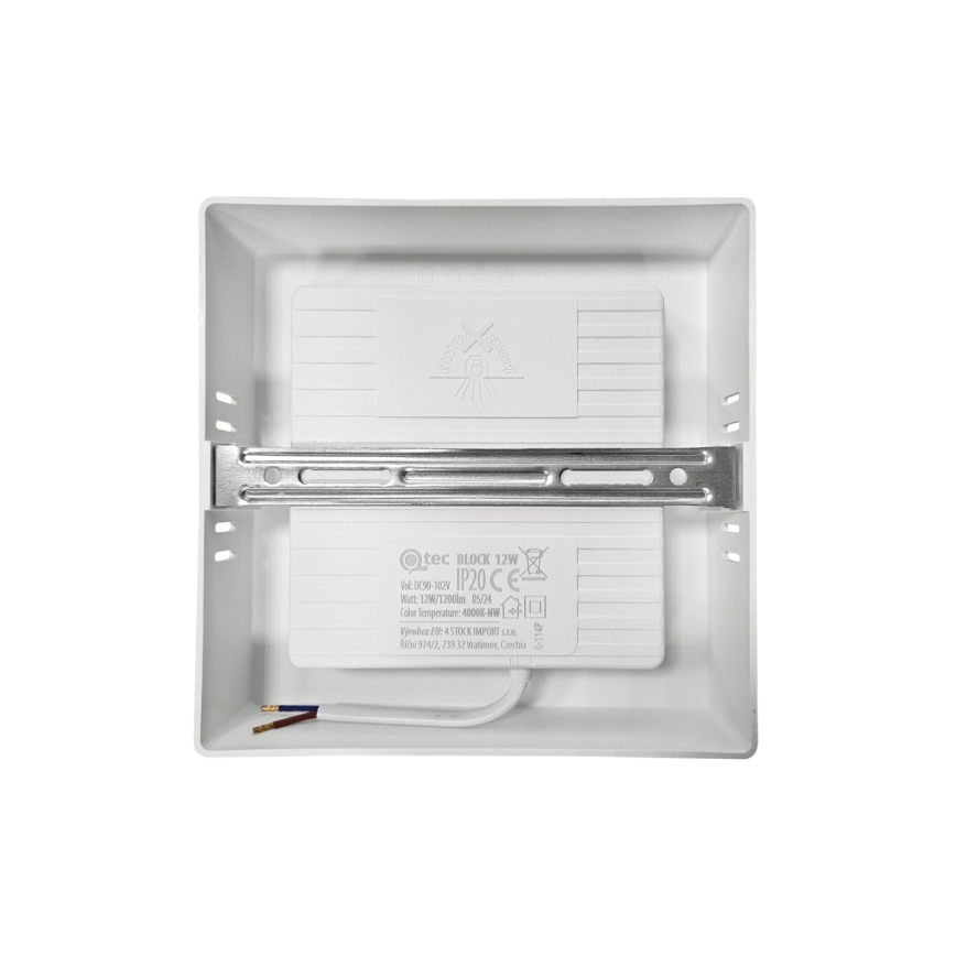 LED Stropna svetilka BLOCK LED/12W/230V 4000K 16,7x16,7 cm bela