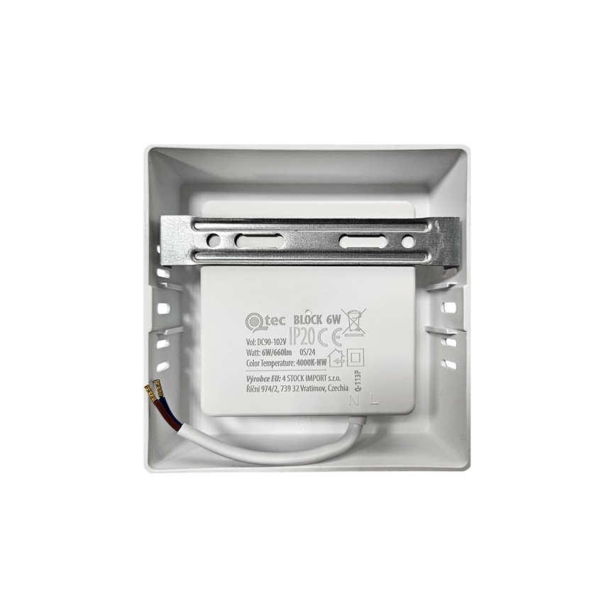 LED Stropna svetilka BLOCK LED/6W/230V 4000K 12x12 cm bela