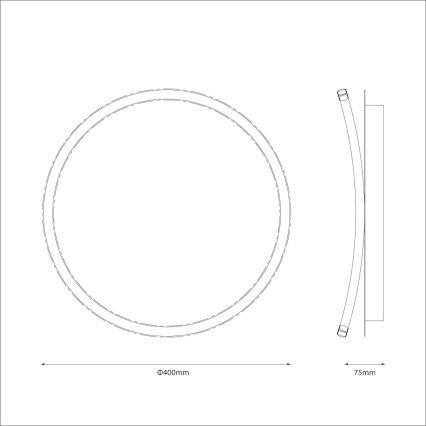 LED stropna svetilka CALI LED/30W/230V, premer 40 cm, črna