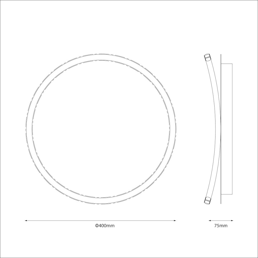 LED stropna svetilka CALI LED/30W/230V, premer 40 cm, črna