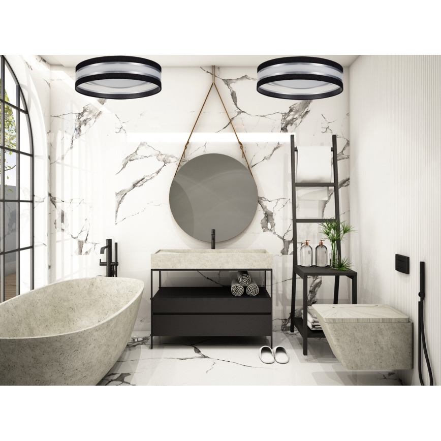 LED stropna svetilka CORAL, 24 W, 230 V, črna/srebrna