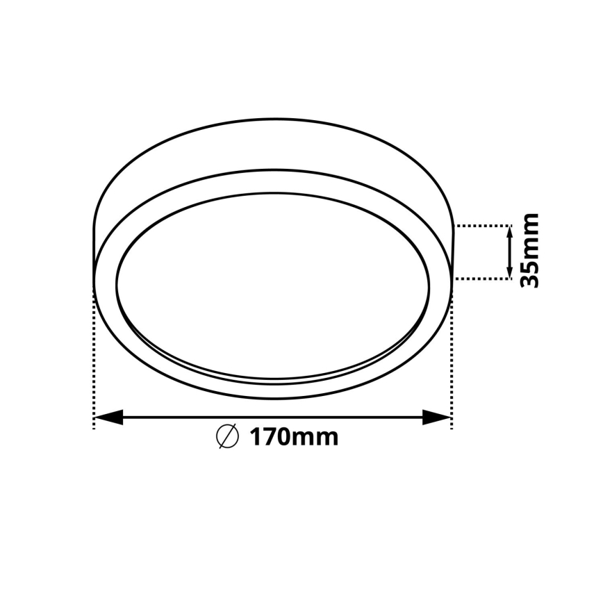LED stropna svetilka DIEGO LED/12W/230V 4000K IP40 Ø 16,5 cm bela