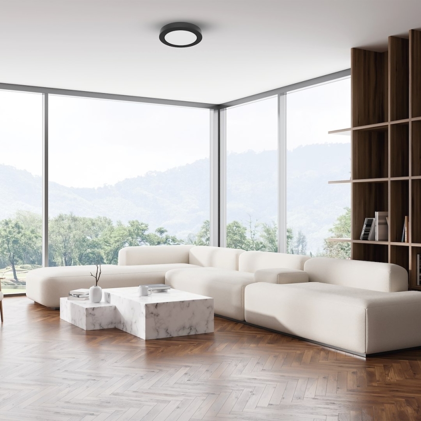 LED stropna svetilka EVORA LED/6W/230V 3000/4000/6000K premer 14 cm črna