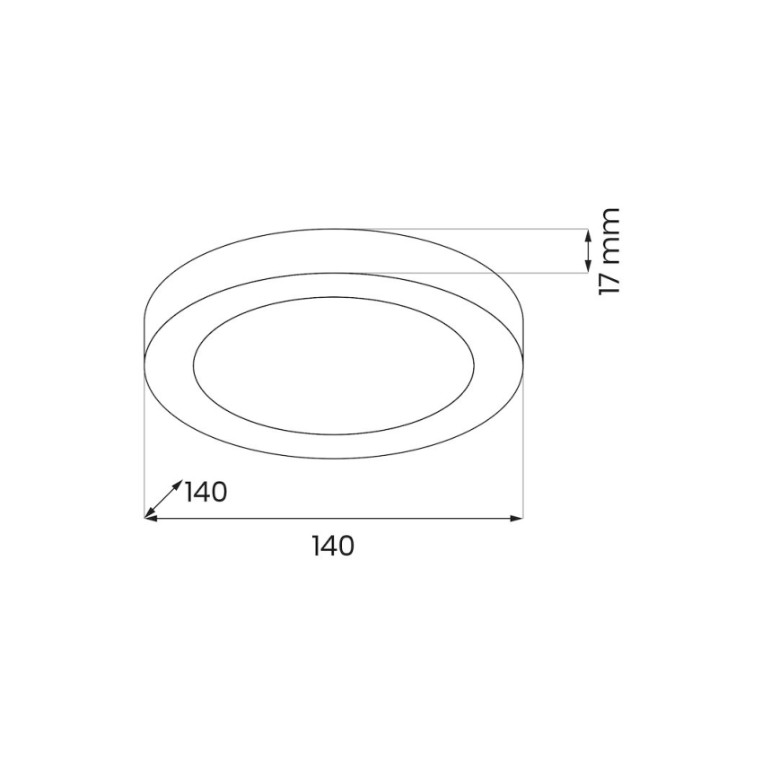 LED stropna svetilka EVORA LED/6W/230V 3000/4000/6000K premer 14 cm črna