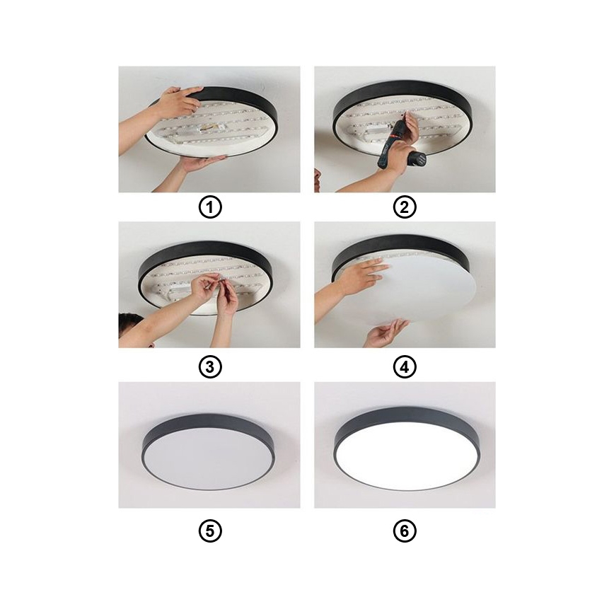 LED Stropna svetilka FELIZ LED/30W/230V 4000K pr. 30 cm črna