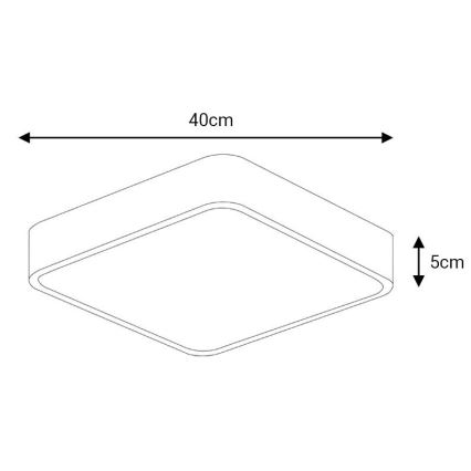 LED Stropna svetilka FELIZ LED/40W/230V 4000K 40x40 cm črna