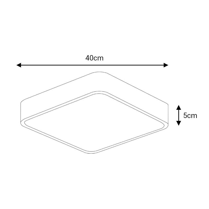 LED Stropna svetilka FELIZ LED/40W/230V 4000K 40x40 cm črna