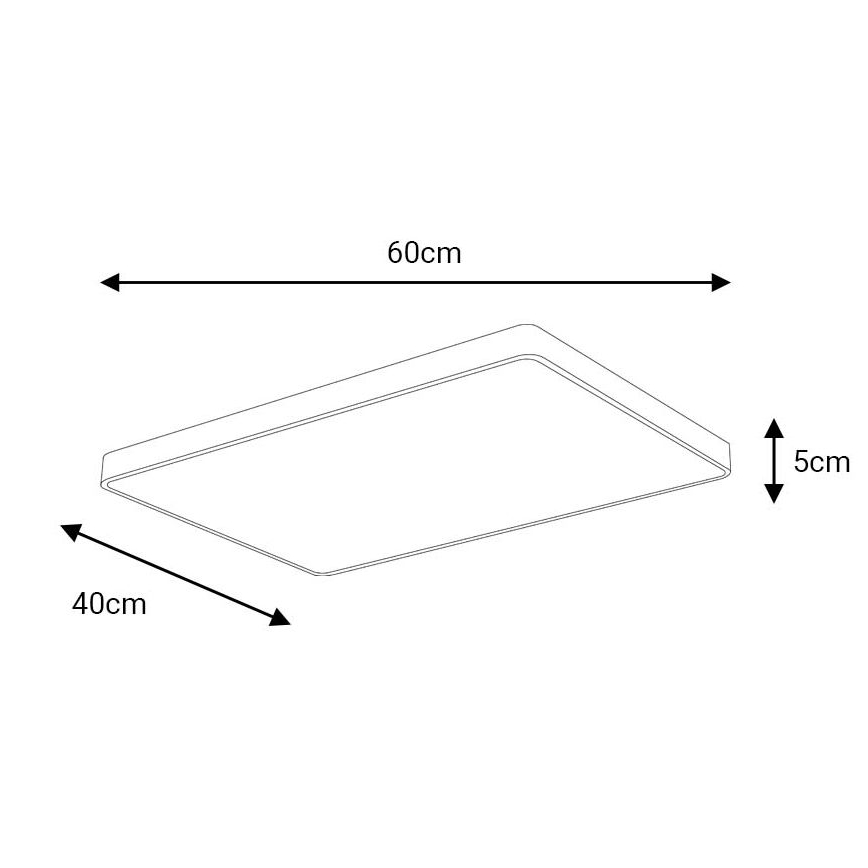 LED Stropna svetilka FELIZ LED/50W/230V 4000K 40x60 cm črna