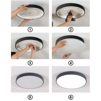 LED Stropna svetilka FELIZ LED/50W/230V 4000K pr. 50 cm črna