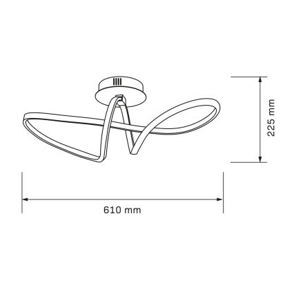 LED stropna svetilka FLAVIA LED/33W/230V 24x61 cm črna