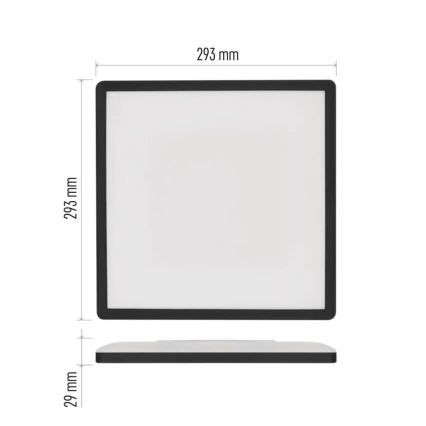 LED Stropna svetilka FLORI LED/18W/230V 4000K črna 29x29 cm