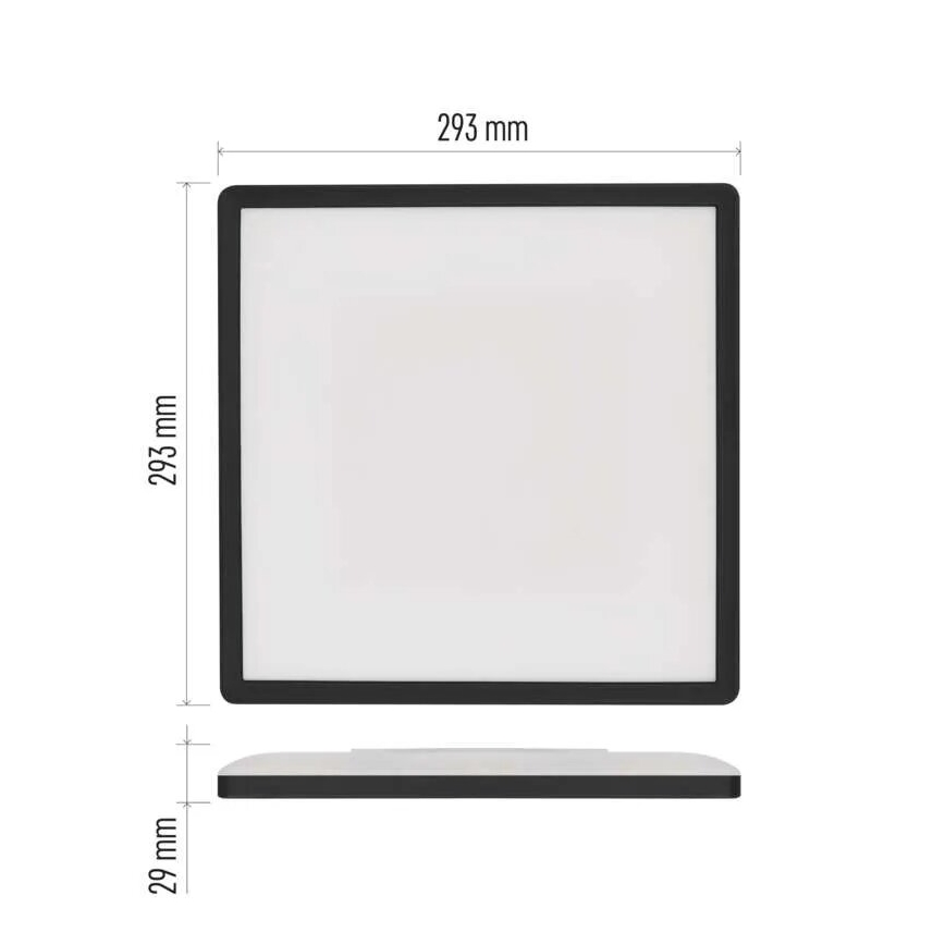 LED Stropna svetilka FLORI LED/18W/230V 4000K črna 29x29 cm