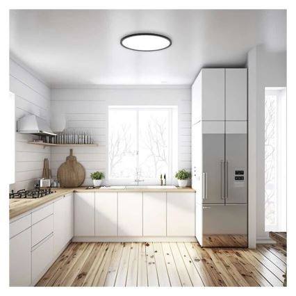 LED Stropna svetilka FLORI LED/18W/230V 4000K črna pr. 29 cm