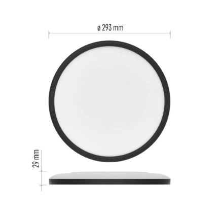 LED Stropna svetilka FLORI LED/18W/230V 4000K črna pr. 29 cm