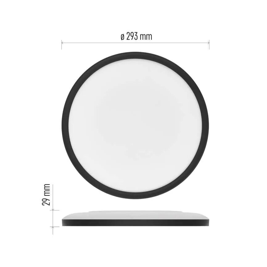 LED Stropna svetilka FLORI LED/18W/230V 4000K črna pr. 29 cm