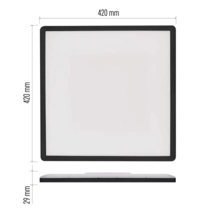 LED Stropna svetilka FLORI LED/22W/230V 4000K črna 42x42 cm
