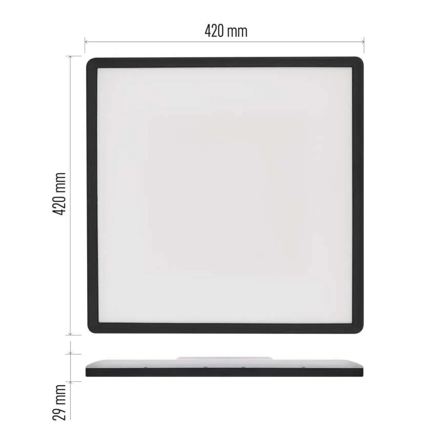LED Stropna svetilka FLORI LED/22W/230V 4000K črna 42x42 cm