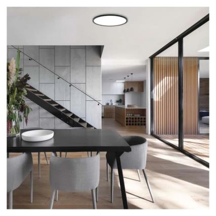 LED Stropna svetilka FLORI LED/22W/230V 4000K črna pr. 42 cm