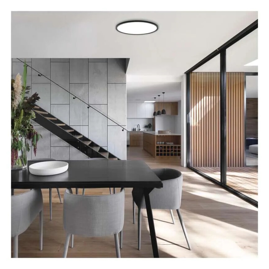 LED Stropna svetilka FLORI LED/22W/230V 4000K črna pr. 42 cm