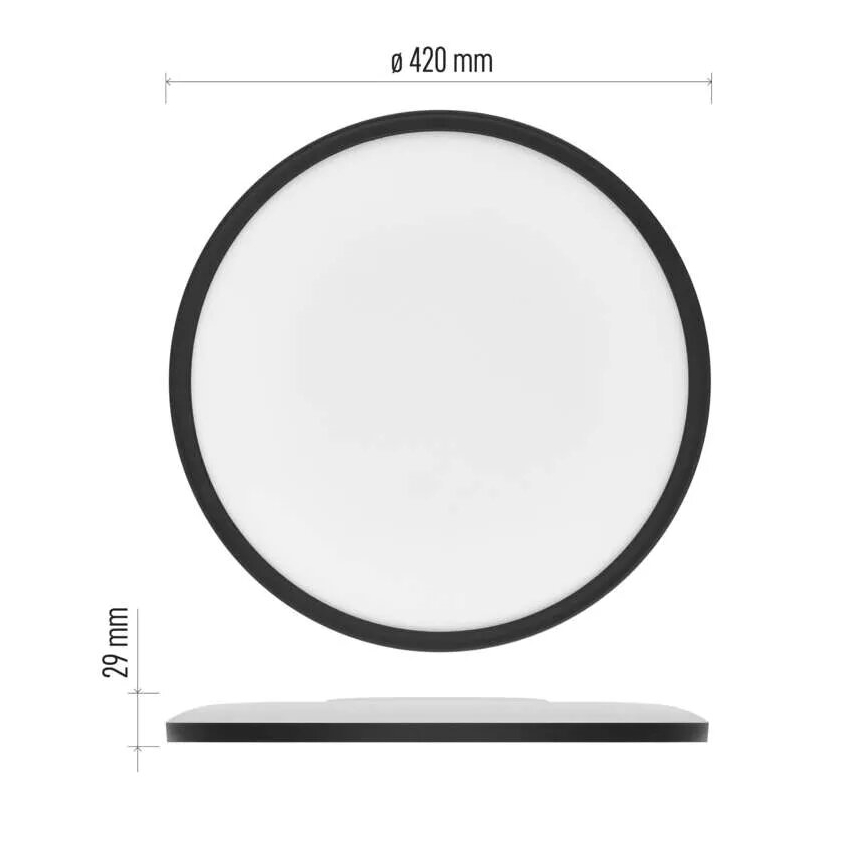 LED Stropna svetilka FLORI LED/22W/230V 4000K črna pr. 42 cm