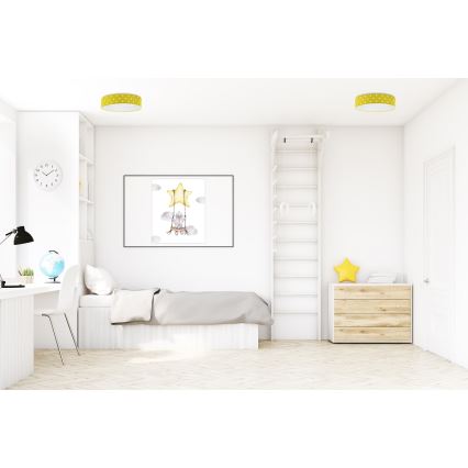 LED Otroška stropna svetilka GALAXY KIDS LED/24W/230V pikice rumena/bela