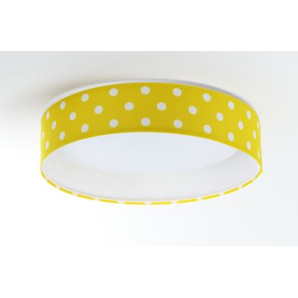 LED Otroška stropna svetilka GALAXY KIDS LED/24W/230V pikice rumena/bela