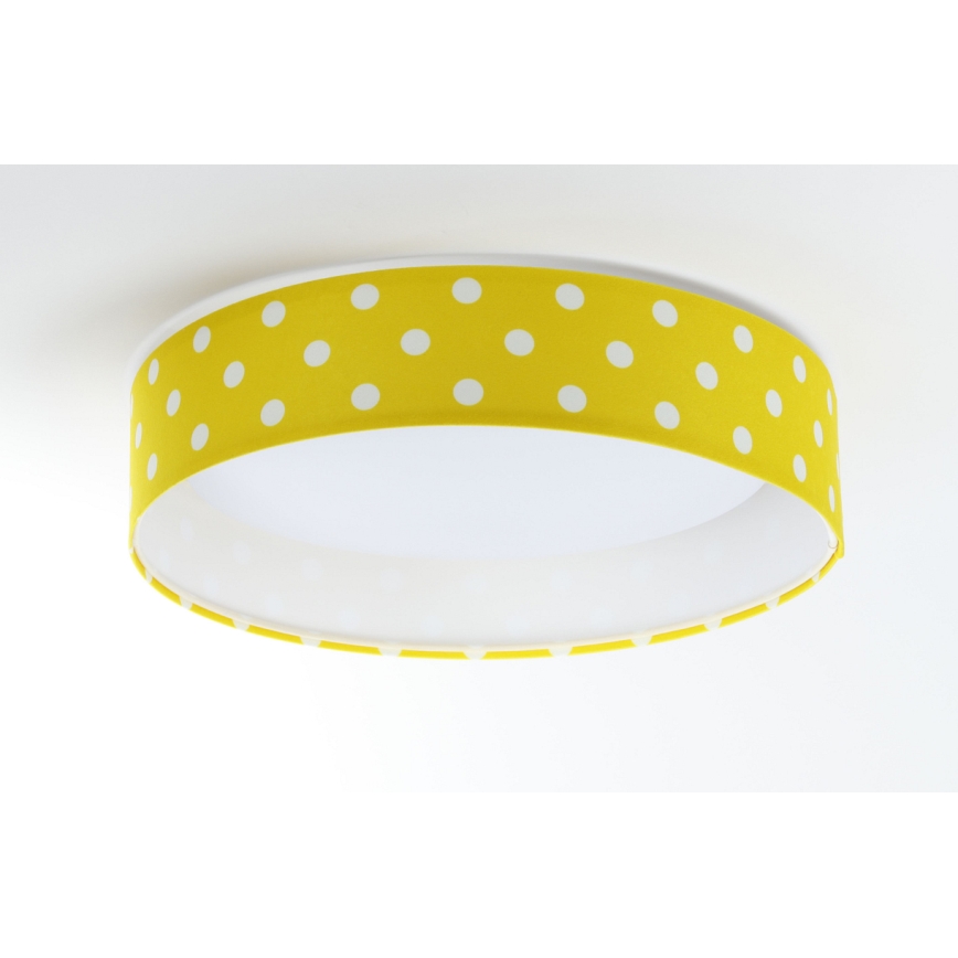 LED Otroška stropna svetilka GALAXY KIDS LED/24W/230V pikice rumena/bela