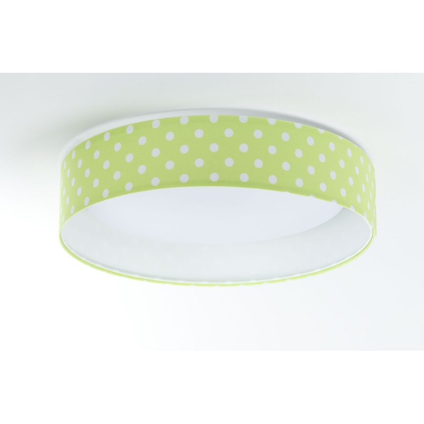 LED Otroška stropna svetilka GALAXY KIDS LED/24W/230V pikice zelena/bela