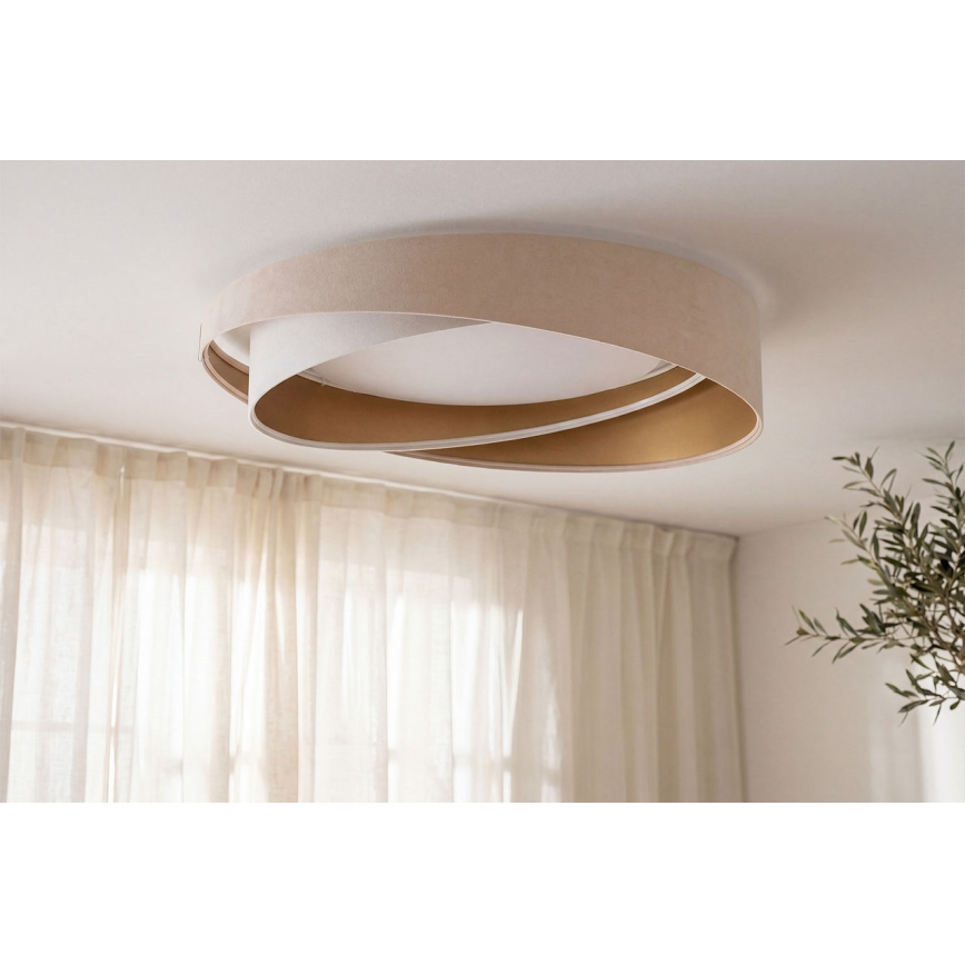 LED stropna svetilka GALAXY MODERN LED/24W/230V premer 55 cm bež/bela/zlata