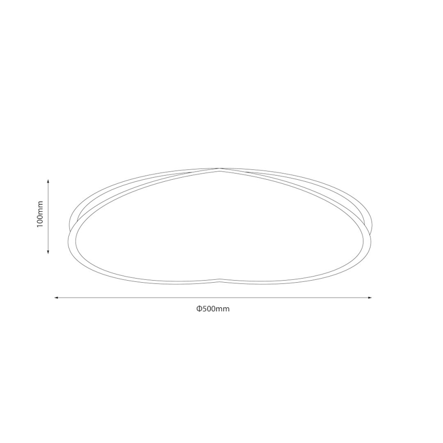 LED stropna svetilka HALO LED/38W/230V premer 50 cm črna
