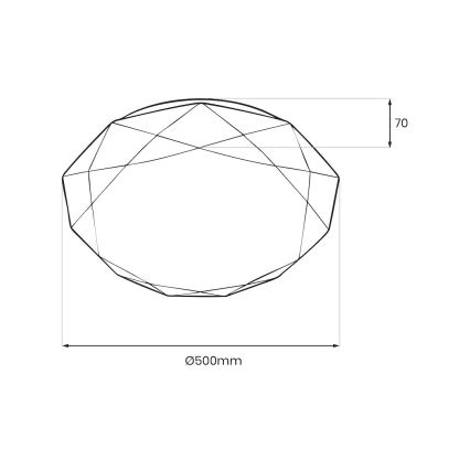 Zatemnjivo LED stropno svetilo HEX LED/72W/230V 3000-6000K premer 50 cm belo + daljinski upravljalnik