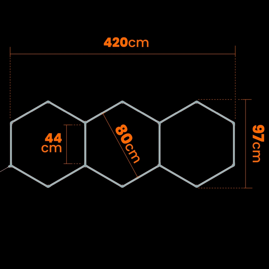 LED stropna svetilka HEXAGON LED/128W/85-265V 4000K 248x97 cm CRI 90 IP54 bela