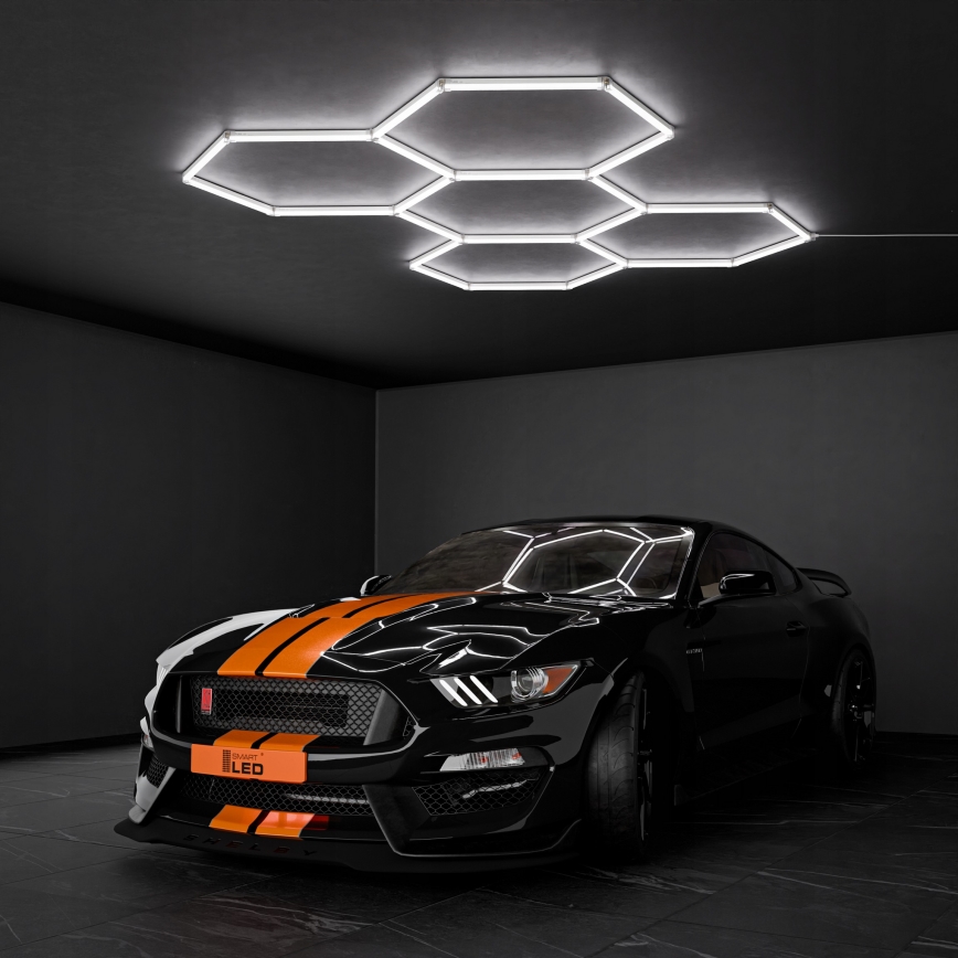 LED stropna svetilka HEXAGON LED/192W/85-265V 6500K 298x209 cm CRI 90 IP54 bela