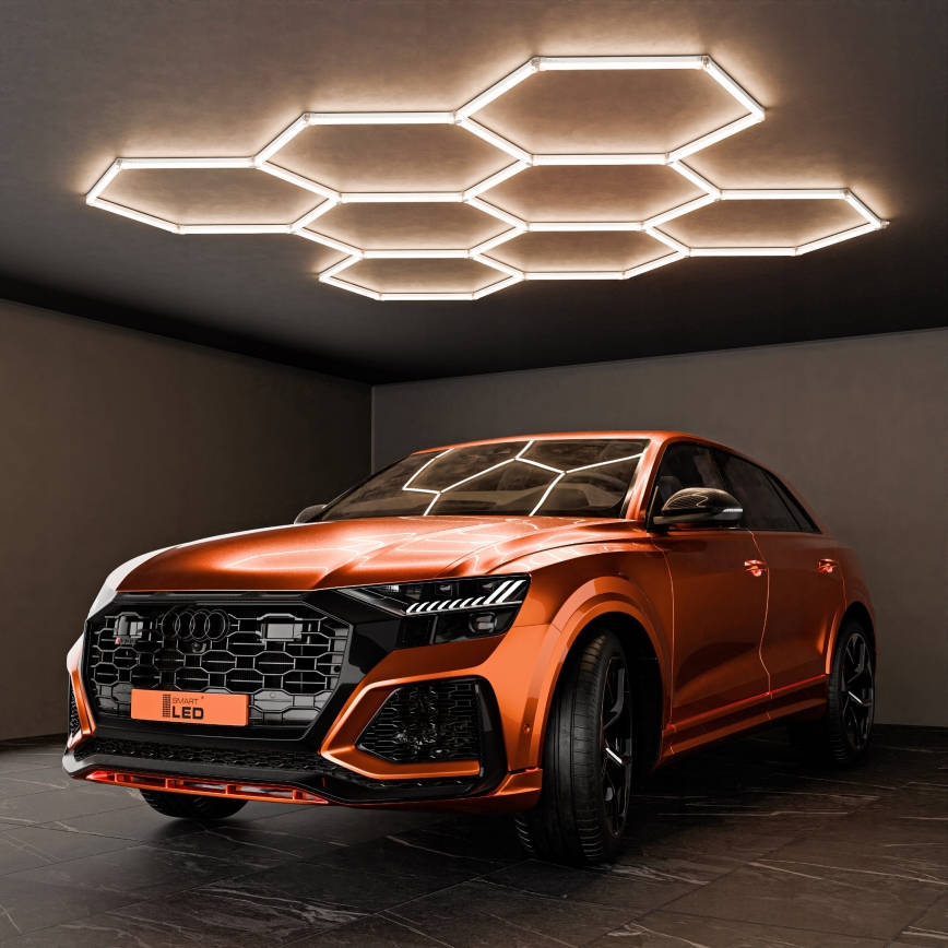 LED stropna svetilka HEXAGON LED/280W/85-265V 4000K 313x298 cm CRI 90 IP54 bela