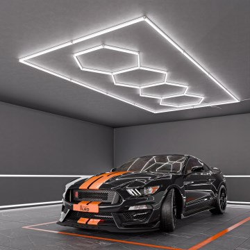 LED stropna svetilka HEXAGON LED/426W/85-265V 6500K 484x243 cm CRI 90 IP54 bela