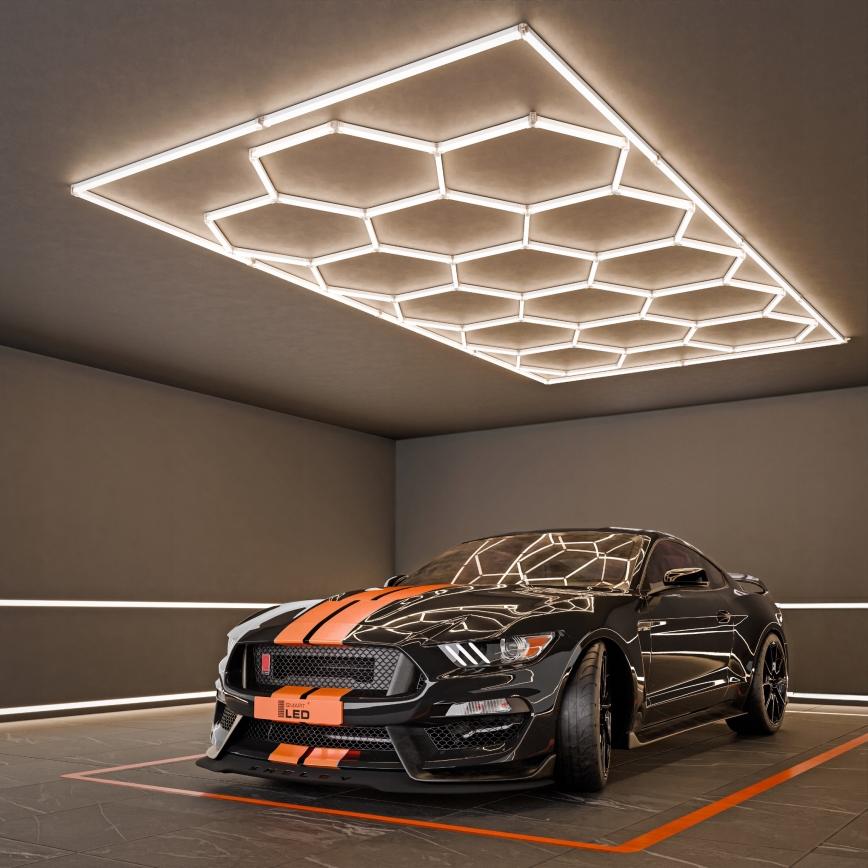 LED stropna svetilka HEXAGON LED/696W/85-265V 4000K 484x243 cm CRI 90 IP54 bela