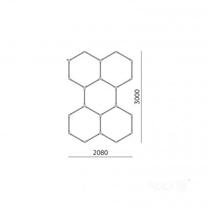 LED stropna svetilka HEXLINE LED/216W/230V 6500K 208x300 cm bela