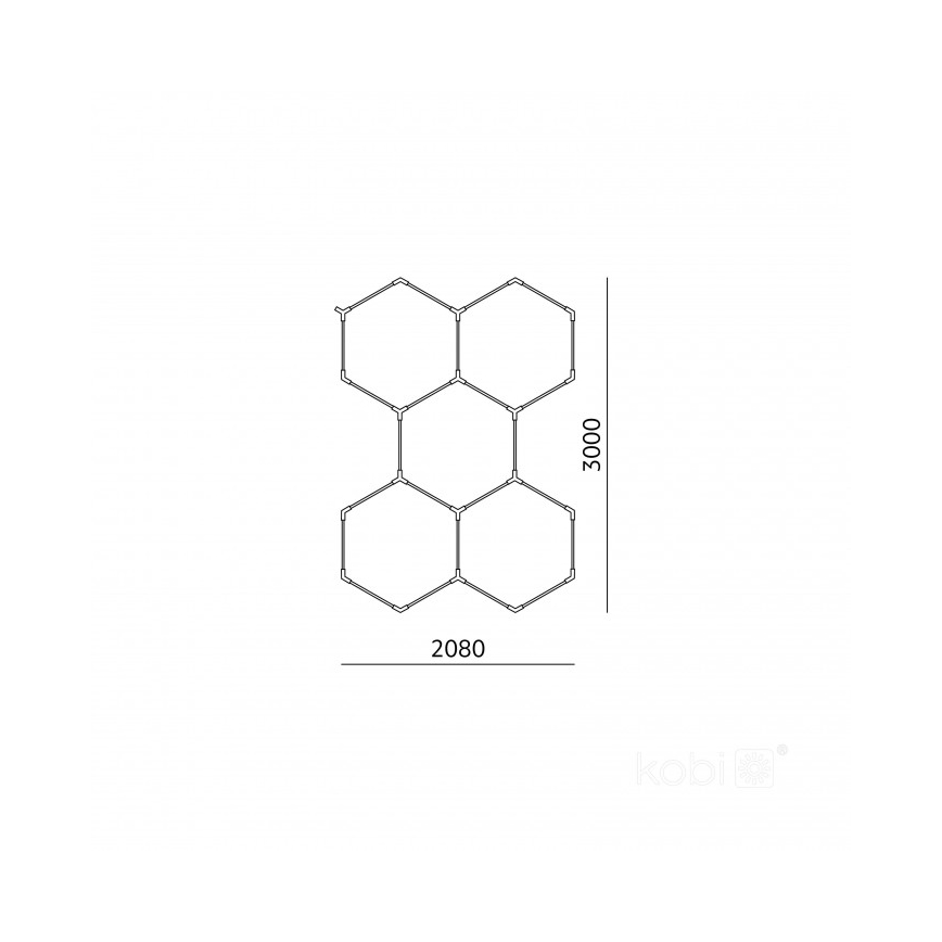 LED stropna svetilka HEXLINE LED/216W/230V 6500K 208x300 cm bela