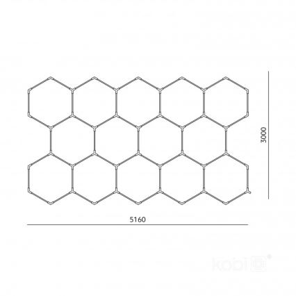 LED stropna svetilka HEXLINE LED/513W/230V 6500K 300x516 cm bela