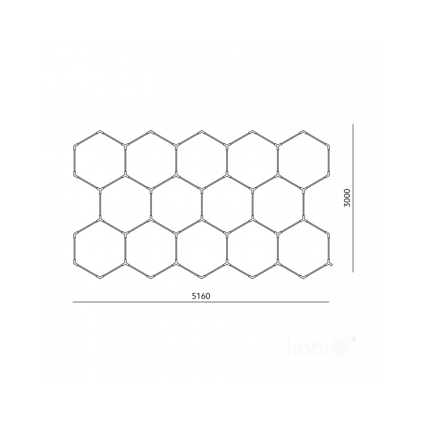 LED stropna svetilka HEXLINE LED/513W/230V 6500K 300x516 cm bela